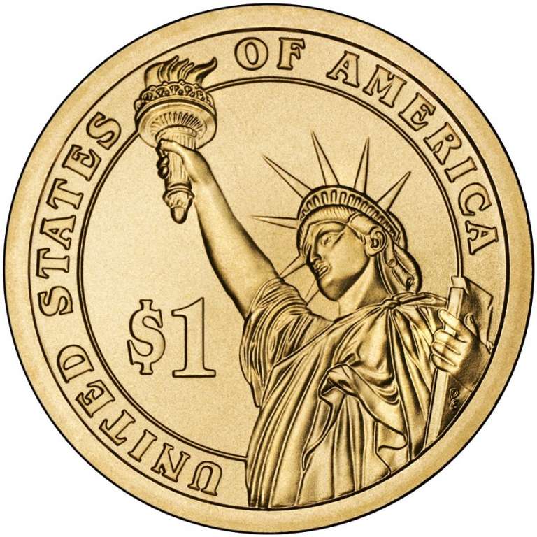 (24d) Монета США 2012 год 1 доллар &quot;Гровер Кливленд&quot; 2012 год Латунь  UNC
